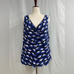 Diane Von Furstenberg V neck Geometric Shell Top